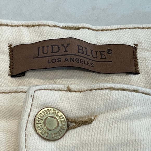 Judy Blue Wide Leg Crop Jeans Womens 20W Cream Ecru Cotton JB88950 C Raw Hem - Picture 10 of 12